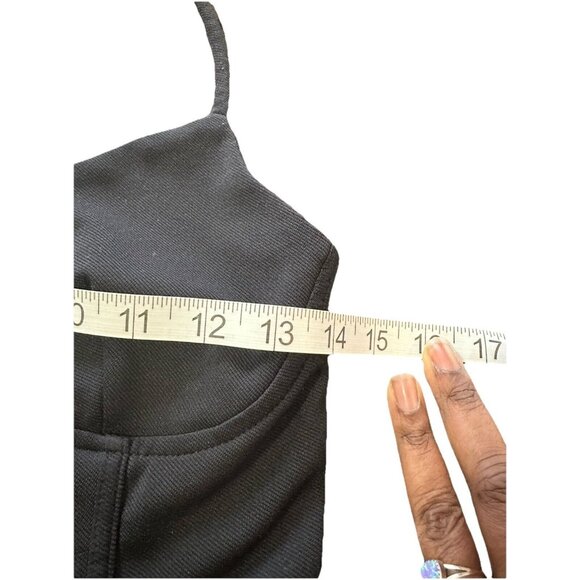 Zara Y2K Corset Bra Crop Black Top Size M Spaghetti Strap Ruched Back Gothic - Picture 6 of 9